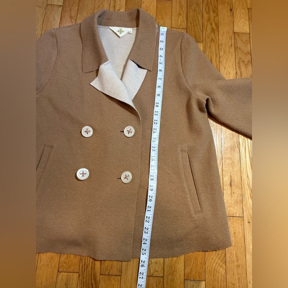 Women's Tan Double-Breasted Jacket/coat #611 - Picture 4 of 8